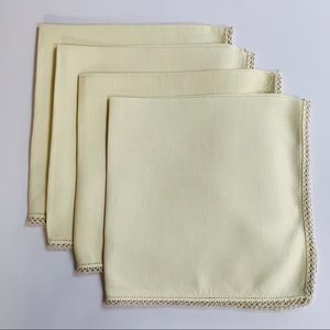 4 Vintage Cream Colored Linen Lunch Napkins